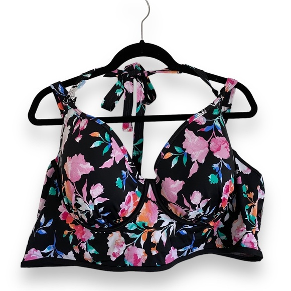 Torrid Underwire Halter Plunge Bikini Top Women’s Plus Size 5x D/DD - Picture 6 of 14